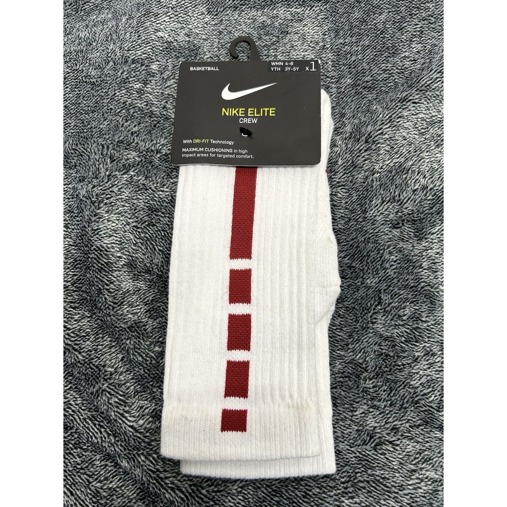 Nike Elite Womens Size S White Crew Basketball Socks New